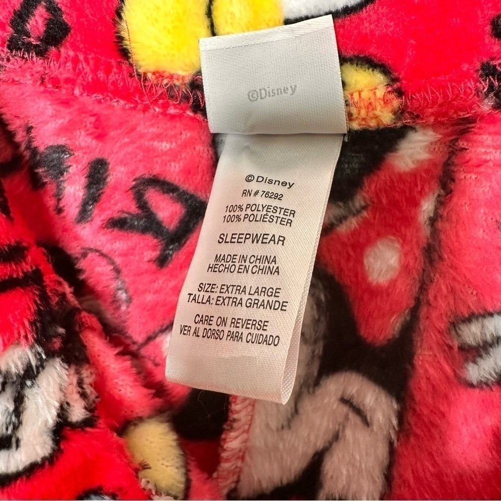NWT Disney Minnie Mouse Pajama Pants Red Plush Sleepwear Loungewear Cartoon - Picture 4 of 6